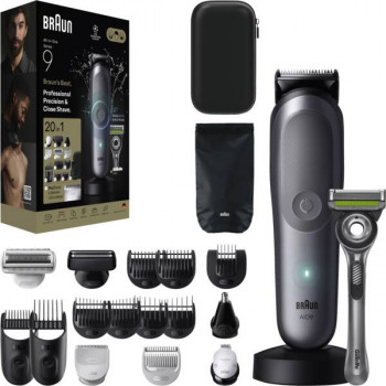 Braun AIO 9540 All-in-One Style Kit, mokry i suchy golarka i trymer elektryczny, 60 min pracy, 7 akcesoriów, czarny
