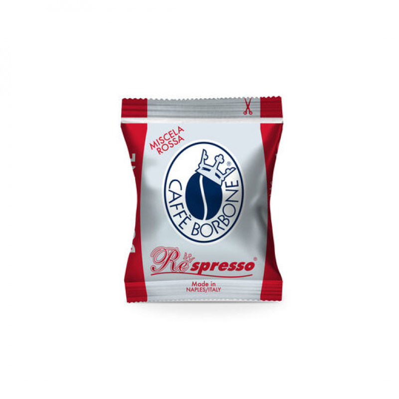 Caffè Borbone Respresso Miscela Rossa 100 kapsułek do Nespresso OriginalLine, ciemne palenie, intensywność 9/10, pojedynczo pakowane