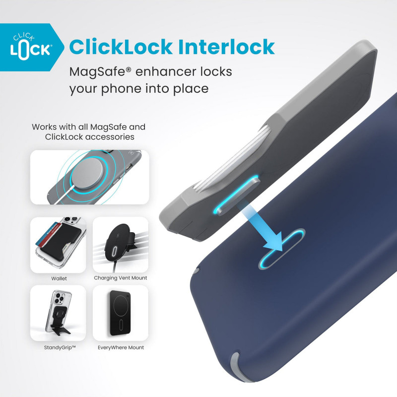 Speck Presidio2 Pro ClickLock i MagSafe etui do iPhone 16 Plus - Granatowy