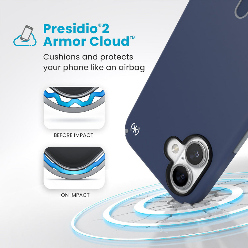 Speck Presidio2 Pro ClickLock i MagSafe etui do iPhone 16 Plus - Granatowy