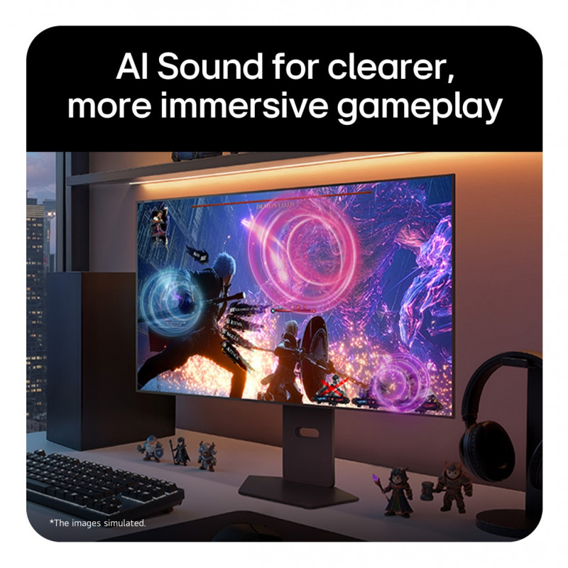 LG UltraGear Evo AI 32GX870B-B 31,5 cala Tandem OLED Monitor Gamingowy, 4K 240Hz / FHD 480Hz, HDR500, USB-C 90W
