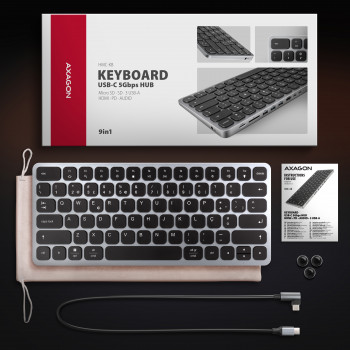 AXAGON HMC-KB-PT USB-C 5Gbps Klawiatura (PT) Hub 9-w-1