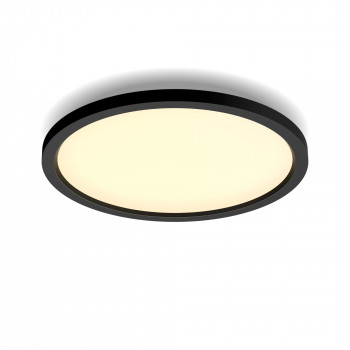 Philips Hue Aurelle Okrągły Panel Świetlny Czarny - Inteligentny sufitowy panel LED, Biała atmosfera, 2200 lm, Bluetooth i Zigbee