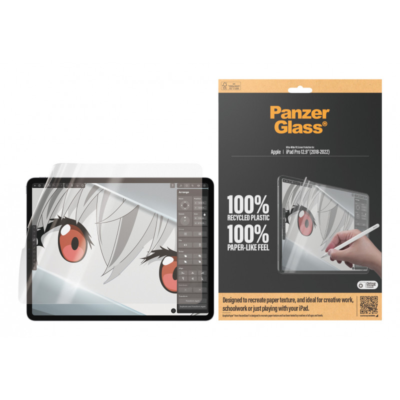 PanzerGlass GraphicPaper Ekran ochronny do iPada Pro 12,9 cala (2018-2022) przeciwodblaskowy, kompatybilny z etui, antybakteryjny