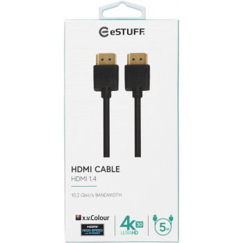 ESTUFF Kabel HDMI 1.4 High Speed z Ethernet 5m 4K 3D ARC Czarny