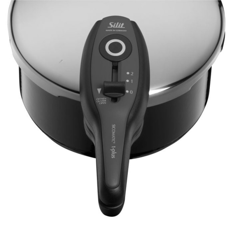 SILIT Silargan Sicomatic t-Plus Zestaw szybkowarów 4,5L + 3,0L, 22cm, Czarny