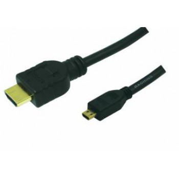 LogiLink kabel HDMI High Speed z Ethernet, HDMI Typ A męski do Micro HDMI Typ D męski, 1,5 m, czarny