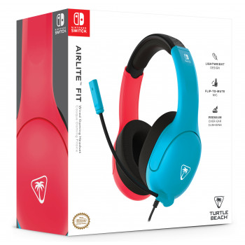 Turtle Beach Airlite Fit Przewodowy Zestaw Słuchawkowy Gamingowy - Neon Blue & Red TBS-8002-25