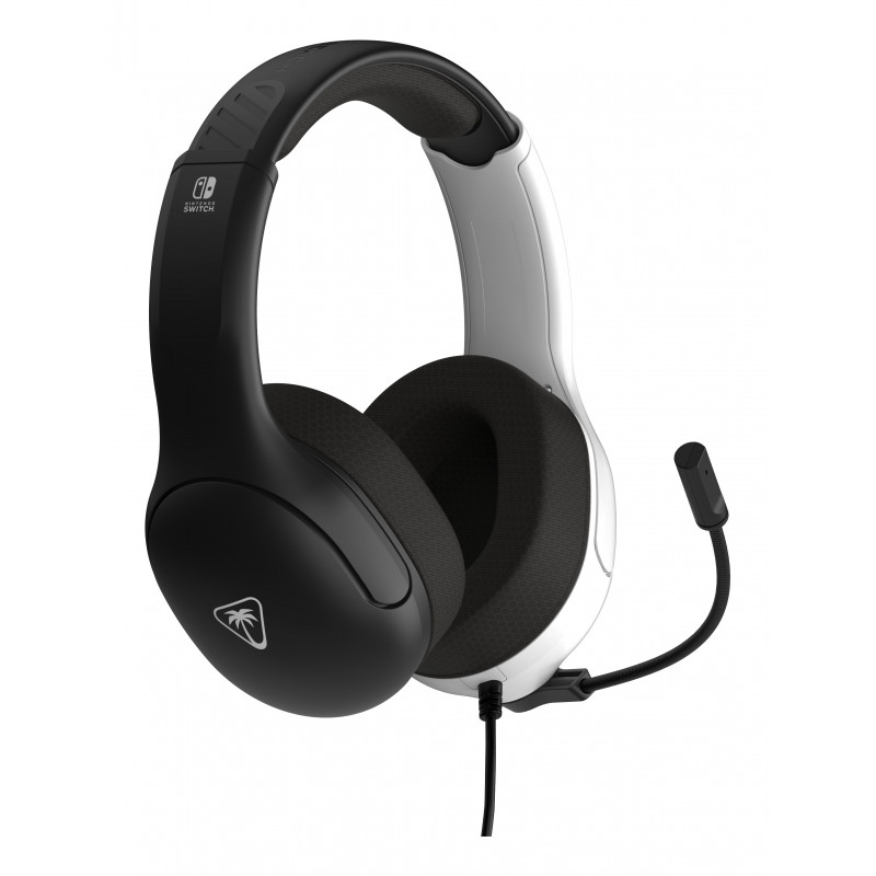 Turtle Beach Airlite Fit Headset NS Czarno-Biały - Przewodowy nauszny zestaw słuchawkowy gamingowy z mikrofonem Flip-to-Mute