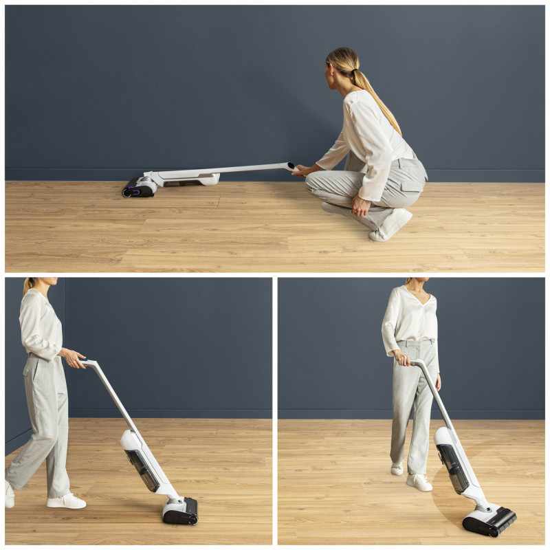 Rowenta GZ7540 X-Clean 10 bezprzewodowy odkurzacz piorący, 60 min pracy, samooczyszczanie i samosuszczenie, wyświetlacz LED, 3 tryby, 0,9 l zbiornik czystej wody