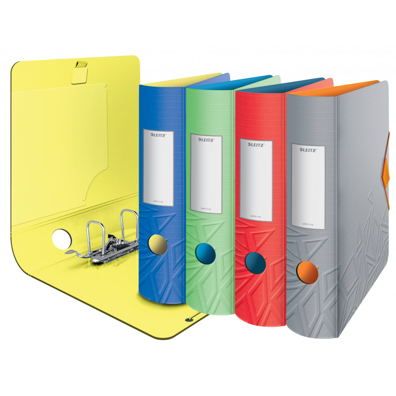 LEITZ Active Urban Chic segregator dźwigniowy A4 82 mm jasnoczerwony Polyfoam Duo-Optik zaokrąglony grzbiet (1116-00-20)
