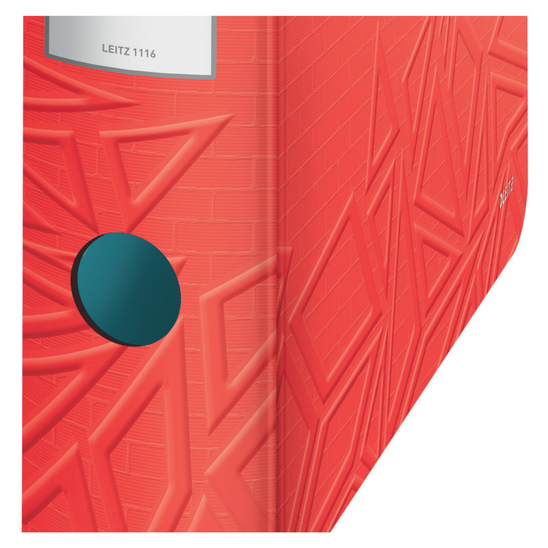 LEITZ Active Urban Chic segregator dźwigniowy A4 82 mm jasnoczerwony Polyfoam Duo-Optik zaokrąglony grzbiet (1116-00-20)