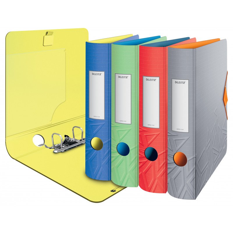 LEITZ Active Urban Chic segregator z dźwignią 65 mm Stratos Grey A4 Polyfoam zaokrąglony grzbiet Duo-Optik z otworem na palec (1117-00-32)