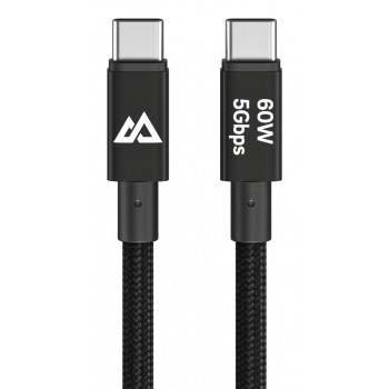 Kabel Black Rock USB-C do USB-C 60W 5Gbps 1,2m Czarny 00201764