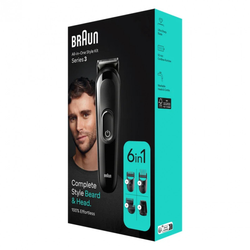Braun All-in-One Style Kit MGK3420 Zestaw Multigrooming, Precyzyjny Trymer do Brody i Włosów 4210201446774