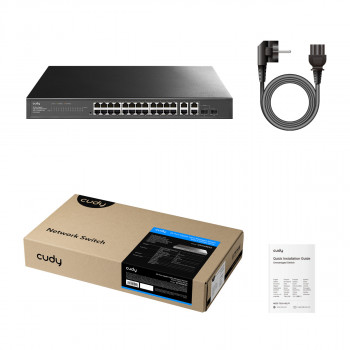Cudy GS1028ES2 26-portowy przełącznik Gigabit Ethernet z 2 portami combo SFP