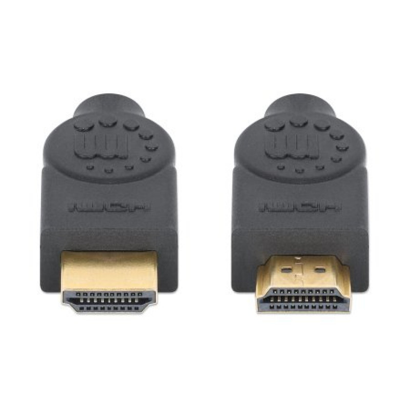 Kabel HDMI MANHATTAN CL3 4K@60Hz High Speed z Ethernet, 8 m, do instalacji w ścianach, HDR, pozłacane styki, podwójne ekranowanie, czarny (356985)