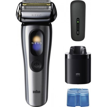 Braun NEVO 17000cc Golarka elektryczna ze stacją Clean&Charge, 5 trybów, głowica 360°, chrom/srebro 349659