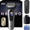 Braun NEVO 17000cc Golarka elektryczna ze stacją Clean&Charge, 5 trybów, głowica 360°, chrom/srebro 349659