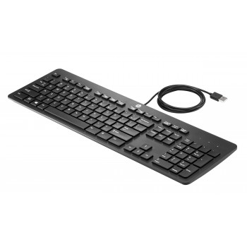HP Business Slim klawiatura USB - hiszpański QWERTY, odporna na zalanie, czarna
