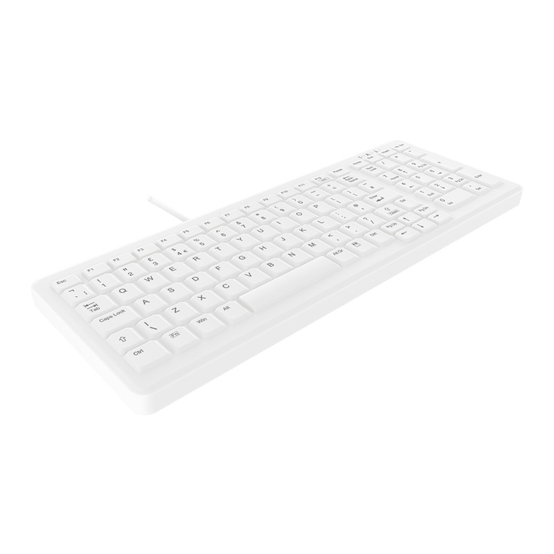 CHERRY Active Key MedicalKey AK-C7000F-U1-W/UK przewodowa klawiatura USB, biało-jasnoszara, uszczelniona IP68, dezynfekowalna