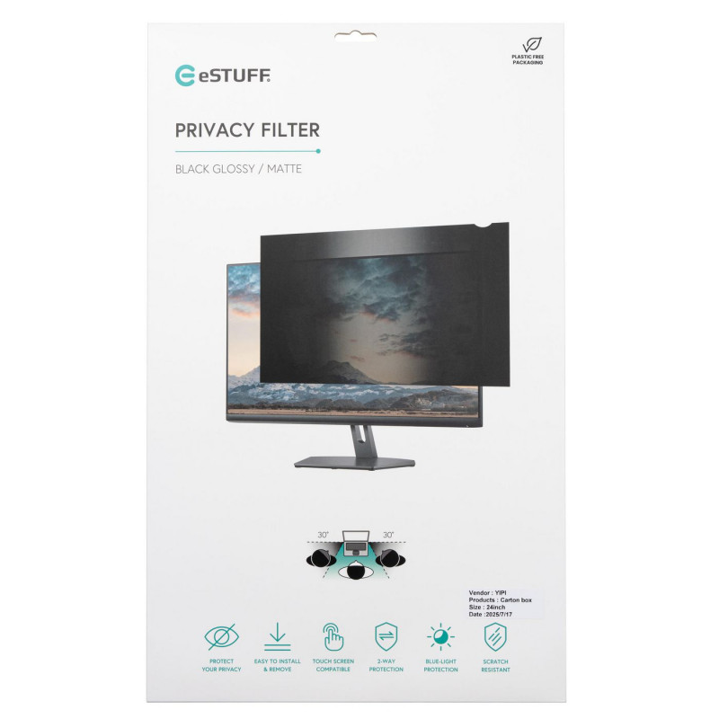 eSTUFF Gearlab GLBB31698393 Bezramkowy filtr prywatności do monitorów 31,5 inch (16:9)