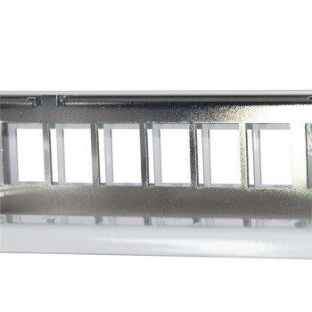 LogiLink 19-calowy panel krosowy Keystone, 24 porty, ekranowany, jasnoszary (RAL7035), 1U, do 24 modułów Keystone, 1 szt. (NK4073)