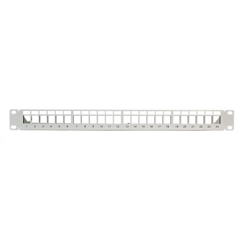 LogiLink 19-calowy panel krosowy Keystone, 24 porty, ekranowany, jasnoszary (RAL7035), 1U, do 24 modułów Keystone, 1 szt. (NK4073)