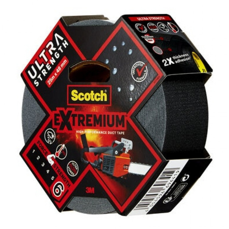 3M Extremium Czarna Taśma Naprawcza 48 mm x 25 m, 6 rolek - Wodoodporna, Odporna na UV Taśma Naprawcza 7100205699