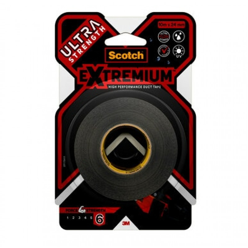 3M Extremium Czarna Taśma Naprawcza do Wiązania Odporna na UV Wodoodporna 10 m x 24 mm 6 Rolek 7100207215