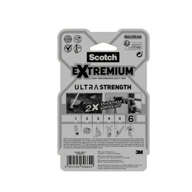 3M Extremium Czarna Taśma Naprawcza do Wiązania Odporna na UV Wodoodporna 10 m x 24 mm 6 Rolek 7100207215