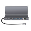 LogiLink UA0408 Stacja dokująca USB-C ze stojakiem na tablet, HDMI 4K@60Hz, 100W PD, Gigabit Ethernet, srebrna