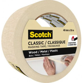 Taśma maskująca 3M Classic 2000 dla malarzy, beżowa, 48 mm x 50 m, certyfikat PEFC (CLASSIC-4850 PEFC)
