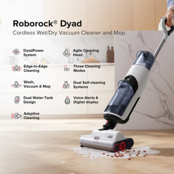 Roborock Dyad Odkurzacz Piorący i Odkurzacz do Na sucho Czarny WD1S1A51-01