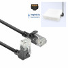 ACT DC4901 1m CAT6A U/UTP LSZH Slimline kabel krosowy, czarny, RJ45 90° w górę do prostego