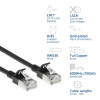 ACT Czarny 0,25m LSZH S/FTP CAT7 Slimline kabel krosowy bez zaczepów ze złączami RJ45 (DF7952)