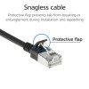 ACT Czarny 1,5m LSZH S/FTP CAT6A Slimline Snagless kabel krosowy z złączami RJ45 (DB7951)