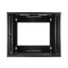 Szafa ścienna 19 cali LogiLink ECO 9U, głębokość 550mm, szklane drzwi, czarna RAL 9005, zmontowana W09C55B