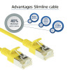 ACT DC7830 Żółty 0,15m LSZH U/FTP CAT6A Slimline kabel krosowy do centrów danych z wtykami RJ45 bez zaczepów