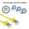 ACT Żółty kabel krosowy Slimline 2m LSZH S/FTP CAT6A z wtykami RJ45 bez zaczepów (DB7802)