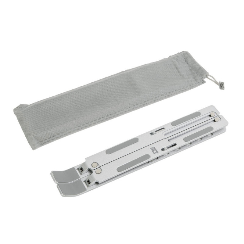 Składany stojak na laptopa ACT, 7 pozycji regulacji wysokości, aluminium, srebrny, ACT Essentials (AC8121)