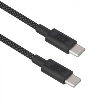 Kabel do ładowania i przesyłu danych ACT USB 2.0 60W USB-C do USB-C, czarny, 1 metr (AC3082)