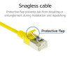 ACT Żółty kabel krosowy Slimline CAT6A S/FTP LSZH 0,5m z wtykami RJ45 bez zaczepów (DB7800)