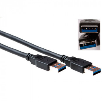 Kabel ACT SB3011 USB 2.0 Type-A męski do Type-A męski, 1 m, czarny