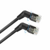 ACT DD1910 kabel krosowy CAT6A U/FTP Slim, 10m, czarny, kątowe obrotowe złącza RJ45 360°