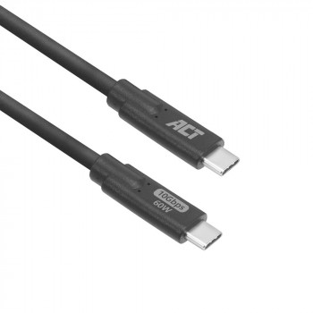 Kabel ACT USB-C do USB-C 1m 5Gbps 60W PD 4K Video - Czarny AC7443