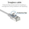ACT Szary kabel krosowy slimline LSZH S/FTP CAT6A 1,5 m z wtykami RJ45 bez zaczepów (DB7051)