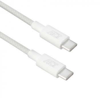 Kabel do ładowania i przesyłu danych ACT USB 2.0 60W USB-C do USB-C, biały, 2 m (AC3081)