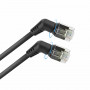 ACT DD1900 Czarny kabel krosowy slimline U/FTP CAT6A 0,5 m z kątowymi obrotowymi złączami RJ45 360°