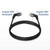 ACT DD1900 Czarny kabel krosowy slimline U/FTP CAT6A 0,5 m z kątowymi obrotowymi złączami RJ45 360°